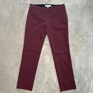 Ann Taylor LOFT Marisa Dress Pants Women 2 Burgundy Trouser Business Work Career